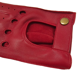 Gants en cuir de mouton véritable, confortables, doux et respirants, pour la conduite et la course - Couleur rouge, hiver, extérieur - Vente flash - Product Image 5