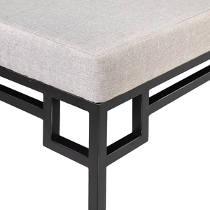 Modern Waterproof Upholstered <b>Bench</b> Black Metal Frame Minimalist Design Comfortable Seating for Living Room Kitchen Workshop - Product Image 3
