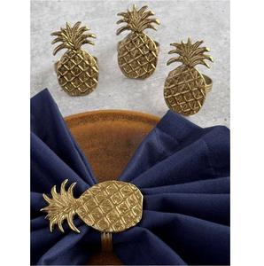 Anneau de serviette décoratif de luxe finition or ananas en aluminium moderne pour mariage durable, vente en gros, fabricant OEM - Product Image 1