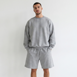 Men's 2 in 1 Fleece Heavyweight Breathable Eco-Friendly Casual Winter Sweatshirt & Shorts <b>Set</b> - Product Image 1