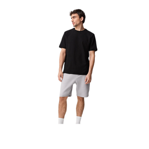 Shorts Bermuda Homme Gris Clair Uni en Coton Décontracté Taille Élastique Mi-Haute Respirant Style Tissé - Product Image 1