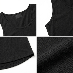Loose Fit Sleeveless Tank <b>Top</b> Scoop Neck Curved Hem Soft Cotton Daily Wear Comfortable Casual Custom OEM Wholesale Manufacturer - Product Image 5