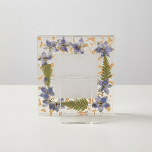 REHMAN CRAFT Cadre photo personnalisé en acrylique fait main avec fleurs pressées, impression UV, transparent, flocons d'or botaniques, pour table - Product Image 5