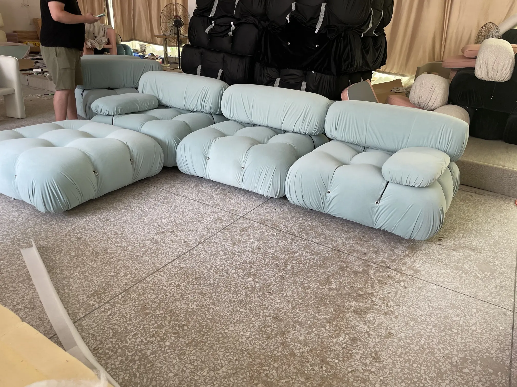 Salon moderne Mario canapé loisirs canapé modulaire confortable et durable Boucle canapé pour la maison ensemble de meubles canapé sectionnel