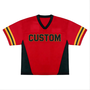 Maillots de football 100% coton pour hommes, tenues de sport respirantes à séchage rapide, ensembles à col en V avec numéros et noms d'équipe - Product Image 1