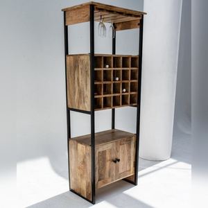 Meuble de bar à cocktails en bois Vandana Vesta Cresta, meuble de rangement moderne en bois massif pour la maison - Product Image 6