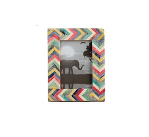 Marco de fotos de madera con incrustaciones de hueso antiguo de promoción de la India - Product Image 1