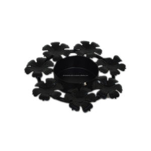 Black <b>T</b>-<b>light</b> Holder Flower Design Painted Finishing <b>Candle</b> Holder for Home Villa Dinner and Wedding Design Festive Decor - Product Image 3