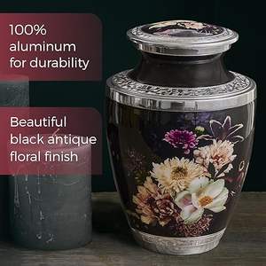 Urna de aluminio con flores vintage para cenizas, urnas de cremación para cenizas humanas, para adultos, mujeres, madres. Urnas decorativas para mujer adulta - Product Image 2