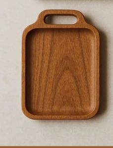 Plateau de service en bois en forme de gland, fait main, design original, motif végétal, vaisselle et assiettes - Product Image 3