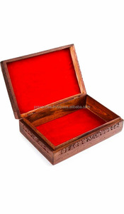 8 Inch Handcrafted Wooden Rectangle Jewelry <b>Box</b> Velvet Lining Buckle Closure Durable Storage Organizer for Gifts Accessories - Product Image 2