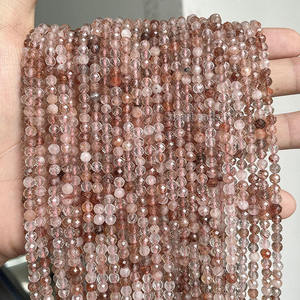 Wholesale Hot Selling Stunning Natural Cut Faceted <b>Red</b> Copper Rutilated Quartz Stone <b>Beads</b> Loose for DIY Jewelry Making - Product Image 3