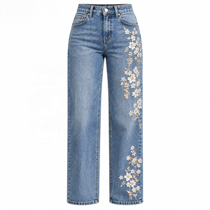 Pantalones Cargo de Mezclilla para Mujer al por Mayor, Mezclilla Lavada, Marca Privada para Marcas de Ropa Urbana, Tallas S-XL, Directo de Fábrica - Product Image 1