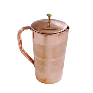 Carafe en cuivre pur avec couvercle, design logo, vaisselle métallique pour le thé, fournitures en gros, carafe métallique de style américain - Product Image 3