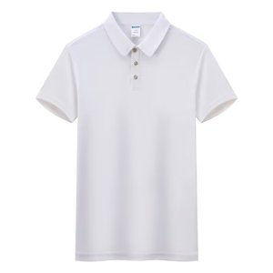 Camiseta polo de manga corta de seda helada con logotipo bordado personalizado OEM, de color sólido para hombre, con cuello y botones, estilo casual, para verano. - Product Image 4