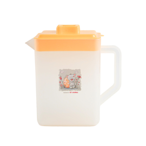 Pichet carré en plastique de 1,2 L avec couvercle amovible, pratique et facile à utiliser à la maison, à l'école ou au bureau pour le stockage d'eau, de jus et d'autres boissons - Product Image 4
