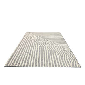 Tapis décoratif DECORDEC en laine écologique, marron charbon et or, à poils épais, tufté à la main, antidérapant, moderne, à motifs ajourés - Product Image 2