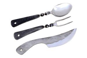 Couteau médiéval à main personnalisé forgé ensemble de couverts en fer médiéval couteaux ustensiles de salle à manger de style renaissance - Product Image 2