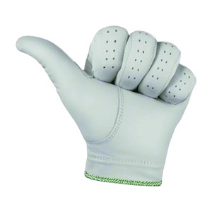 Gant de golf blanc pour droitier en cuir véritable respirant à motif vert, à enfiler, unisexe, pour le sport - Product Image 4