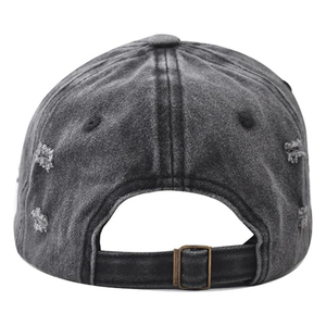 Casquette de baseball unisexe en denim délavé à 6 panneaux, ajustable, couleur unie, style vintage, pour adultes, usage décontracté - Product Image 2