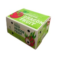 Boîte d'emballage d'expédition en papier ondulé pour fruit du dragon, matériaux recyclés OEM, rectangulaire, 40*30.5*21.5cm, design pliable, flexographie