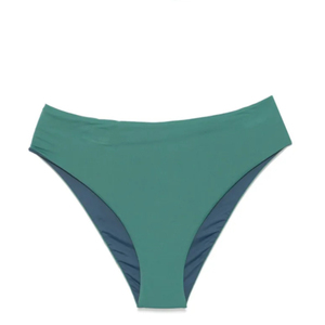 Conjunto de Bikini Casual y Cómodo de Cintura Alta para Mujer, Color Sólido, con Sujetador Triangular Acolchado Extraíble, Tejido de Punto Acanalado de Spandex, Sin Costuras, Profundo - Product Image 3