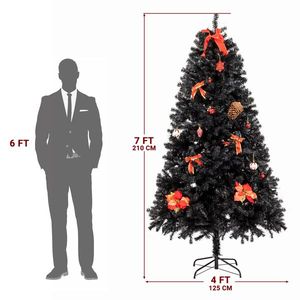 Albero di Natale in PVC da 2,1 m con 1500 rami e supporto in ferro nero - Product Image 4