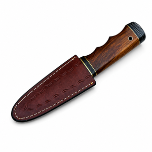 Couteau Skinner en acier Damas fait main, lame nette, manche en bois, couteau d'extérieur, couteau de camping - Product Image 5