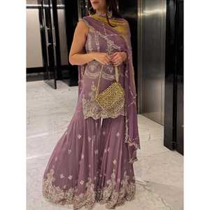 Heavy Embroidery Sequence Work Party Wear <b>Suit</b> Set for Weddings - Product Image 5