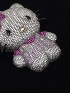 Colgantes Unisex de Plata de Ley 925 Bañados en Oro de Dos Tonos con Diamantes VVS Estilo Hip Hop y Dibujos Animados, Certificados IGI - Product Image 3