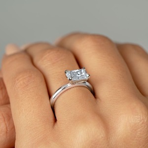 Anillo de Compromiso con Diamante Radiante de 1.70CT, Oro Blanco de 14K, Clásico Solitario, Proveedor de Joyería Nupcial Personalizada, Venta al Por Mayor - Product Image 3