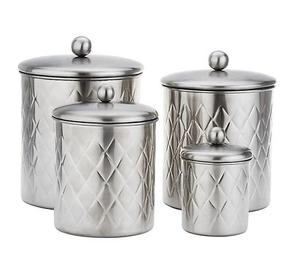 Ensemble de boîtes à épices en métal martelé, boîte à thé, à café, à sucre, en argent, pour la cuisine - Product Image 6