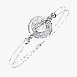 Customized Round Shape Moissanite Diamond Bracelet Bezel Setting 18K White Gold Diamond Bracelet for Both <b>Men</b> and Women - Product Image 1