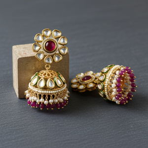 Pendientes Kundan Tradicionales para Bodas con Detalles Intrincados Hechos a Mano para un Look Elegante, Venta al por Mayor, Fábrica Global - Product Image 2