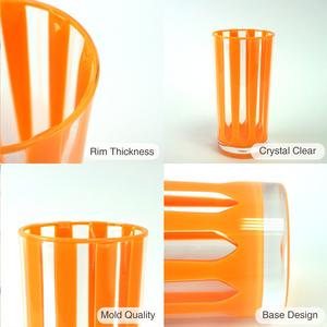 [Holar] Verre incassable réutilisable de 23 oz, design moderne à rayures orange vives, fabriqué à Taïwan, pour la maison, les fêtes en plein air - Product Image 4