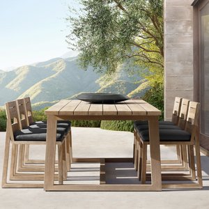 Mesa de comedor rectangular para exteriores en oferta, diseño moderno, adecuada para exteriores, diseño moderno, bonita y duradera - Product Image 5