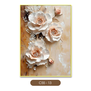 Peinture abstraite contemporaine de fleurs de qualité supérieure, œuvre d'art miroir, art mural miroir, décoration intérieure, OEM ODM, fabriqué au Vietnam - Product Image 1