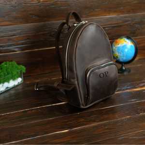 Elegant Style Genuine Leather Mini Laptop <b>Backpack</b> Purse <b>Small</b> Real Leather Daypack Luxury <b>Women</b> Travel Rucksack LMBP-0050B - Product Image 1