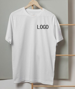 Camiseta de Algodón Blanca para Hombre, Manga Corta, Cuello Redondo, Corte Regular, Estilo Casual, Tejido Jersey, Logotipo Estampado en la Parte Delantera, Diseño Sólido - Product Image 1