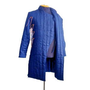 Premium Blue Padded Medieval Gambeson Coat Cotton Aketon Long Coat For Cosplay LARP Costume Wholesale <b>Jacket</b> - Product Image 2