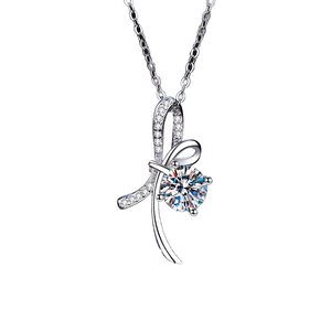Collar con Colgante de Moissanita Redonda de Corte Brillante en Plata de Ley 925, Joyería para Mujer, Regalo de Aniversario - Product Image 5
