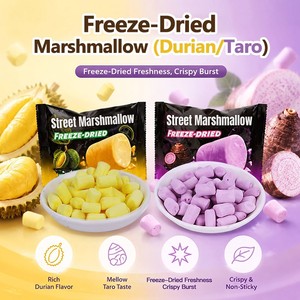 Trendy Unique Crunchy Freeze Dried Durian <strong>Marshmallow</strong> &amp; Taro Milk <strong>Marshmallows</strong> Confectionery <strong>Gift</strong> Snack - Product Image 1