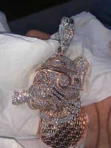 จี้เพชรโมอิสซาไนต์แท้แบบขายส่ง สลักชื่อได้ตามสั่ง สร้อยคอฮิปฮอป รับรองโดย GRA คุณภาพ VVS1 ชุบทอง เครื่องประดับสำหรับผู้ชายสำหรับงานปาร์ตี้ - Product Image 6