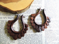 Pendientes de Flores de Madera de Alta Calidad, Modernos y Lujosos, Personalizables en Tamaño y Forma, Impresos con UV, Regalo de Boda para Chicas