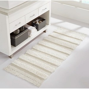Tapis de bain en coton jacquard avec logo personnalisé pour hôtels, serviette de sol en peluche blanche pour chambre d'hôtes - Product Image 5