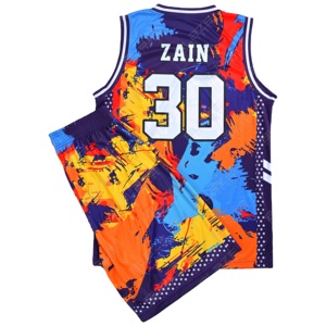 Tenue de basketball Blaze Fight Wear personnalisée de haute qualité, maillot unisexe pour adulte, short respirant d'été, BSCI, grande taille, 100% coton - Product Image 1