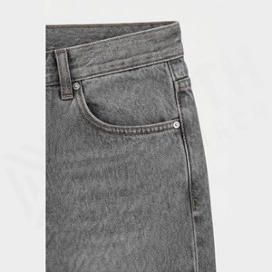 Jean en denim évasé taille haute pour homme, en coton délavé, coupe ample, style décontracté automne - Product Image 5