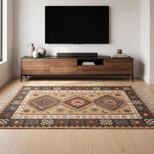 Tapis moderne en laine bouclée tissé à la main - Couleur unie, antidérapant, avec support en toile de coton - Poils moyens, pour usage domestique et commercial - Product Image 6