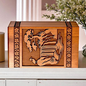Engraved Wooden Urn Personalized <b>Memorial</b> urn <b>Keepsake</b> by AYAANS - Product Image 6
