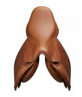 Selle d'Équitation Anglaise FAB en Cuir Marron avec Arceau en Bois – Équipement Professionnel Écologique, Confortable et Durable, Logo Personnalisable
